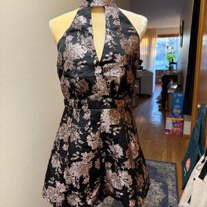 Lulus black and pink romper